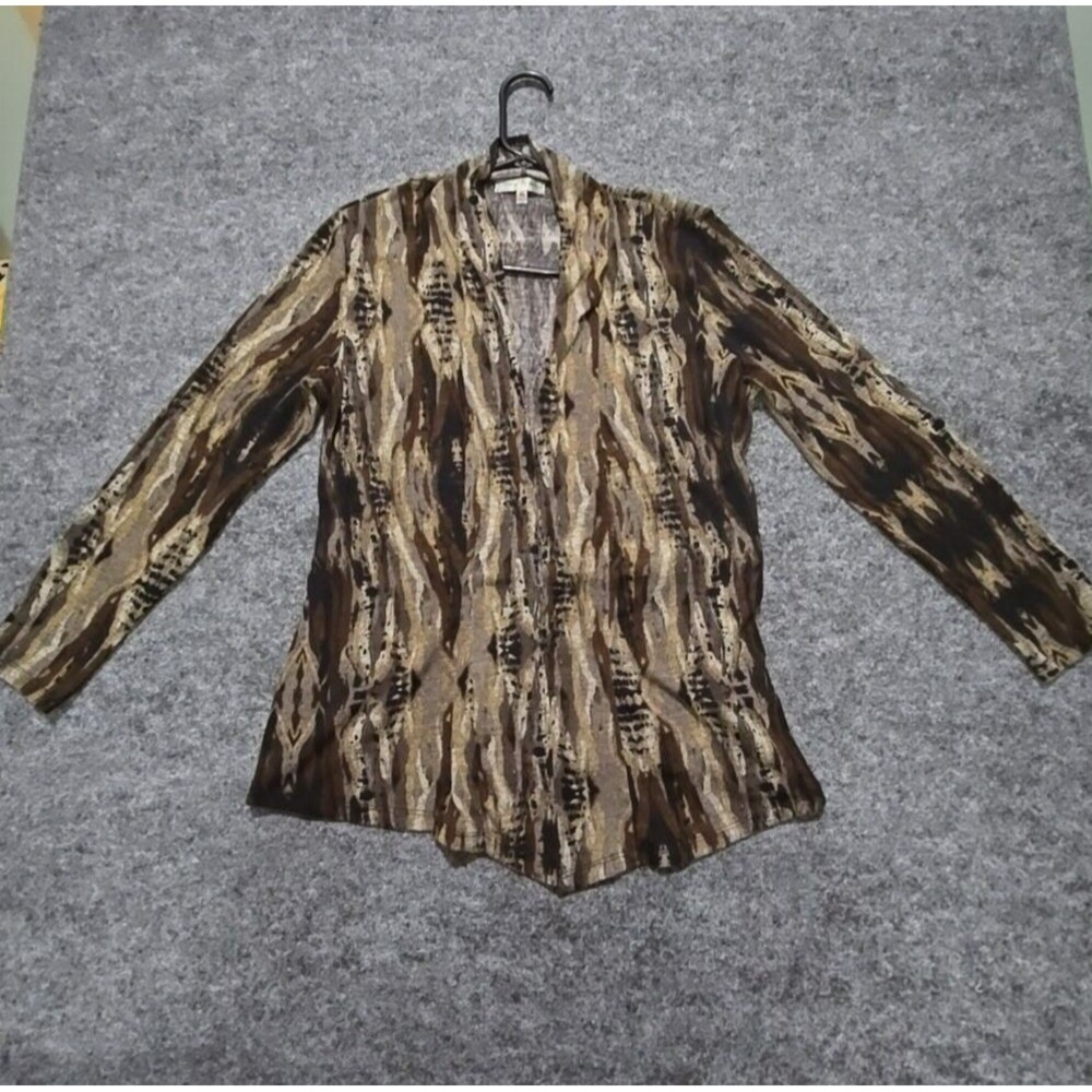 Vintage Suzie Open Cardigan SzM-XL Dark Fairy Camo Nature Rustic Lagenlook Boho
